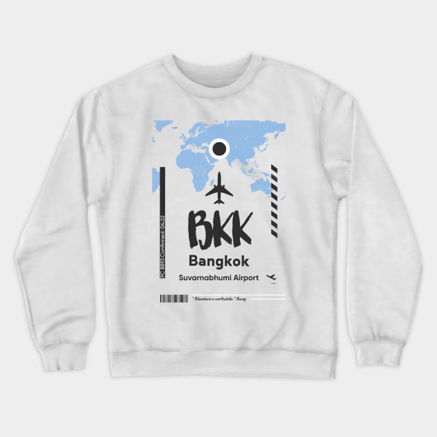 BKK Bangkok airport code Crewneck Sweatshirt by Woohoo